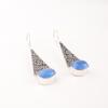 Natural Dark Blue Cat's Eye Gemstone 925 Sterling Silver Jewelry Earrings 1.9" EE-165-42
