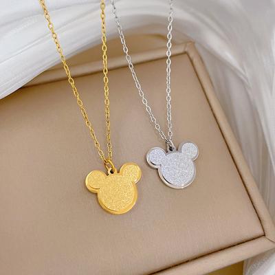 Minimalist Wind Gold Foil Mouse Furnace Real Gold Necklace Female Collarbone Chain With Jewelry
