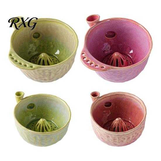 Berry Rinse Basket Ceramic Washing Bowl with Drainage Hole, 360 Degree Self Vegetable Soaking Rinsing Fruit Bowl, Fresh Cleaning Strainer Produce