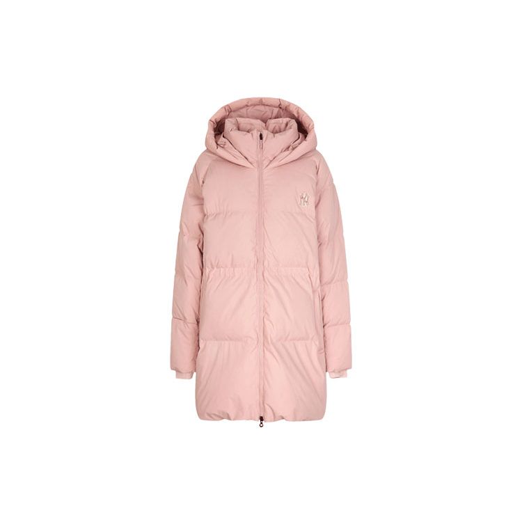 MLB Solid Color Simple Long Hooded Down Jacket Women outerwear Pink 31DJ06961-50P
