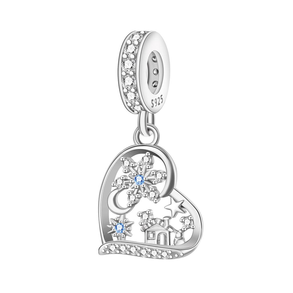 Orstarry 925 Silver Santa Claus Pendant Beads for Bracelet DIY Jewelry Trendy Christmas Gifts Party Charm