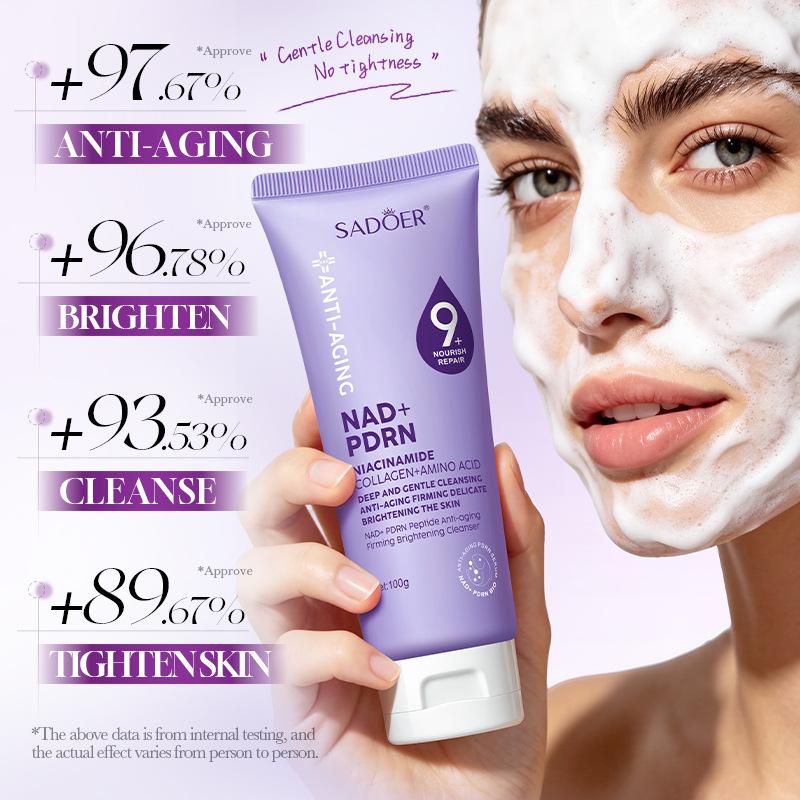 Sadoer Niacinamid Gesichtsreiniger 100g, Anti-Aging Straffendes Tiefenreinigung Gesichtsreiniger mit Kollagen & Aminosäure, Aufhellende Zarte Hautpflege