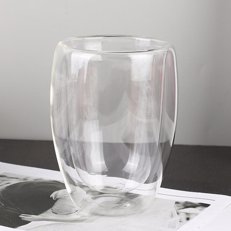 320ml Foreign Wine Glass Modern Drinking Utensils Insulated Beverage Cup Double Layer Glass Juice Coffee Latte Cold Drink Cups