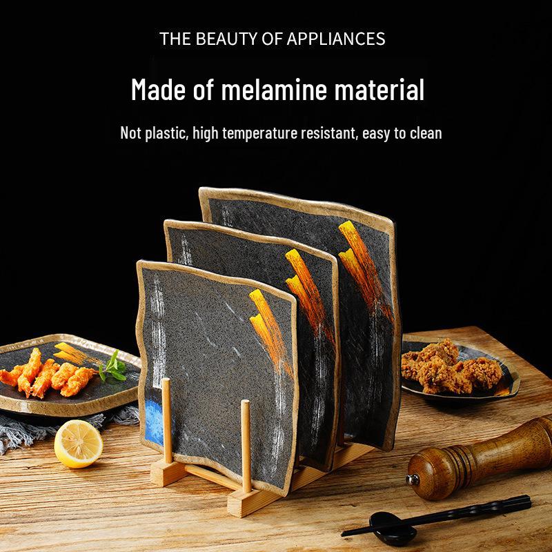 Melamine Sushi & Yakiniku Plate: Japanese Restaurant Tableware for BBQ & Hot Pot