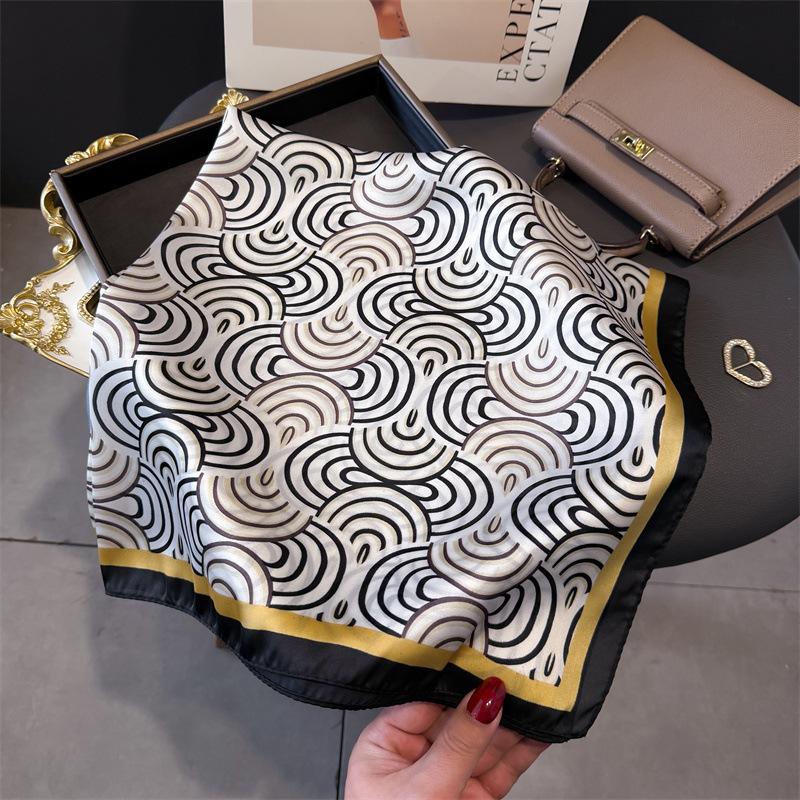 Fashion New Luxury  Silk Square Scarf Floral Women Neck Scarves Hair Bandana Headkerchief Shawl Wrap Hijab Echarpe