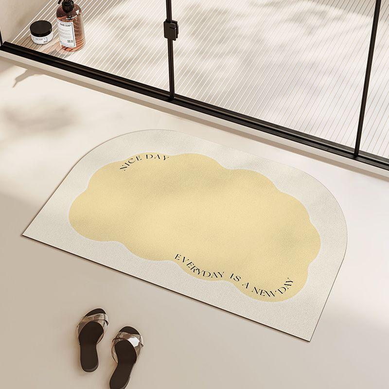 Ins Wind Arched Bathroom Floor Mat Small Size Diatom Mud Absorbent Mat Bathroom Entry Quick Drying Non-slip Foot Mat
