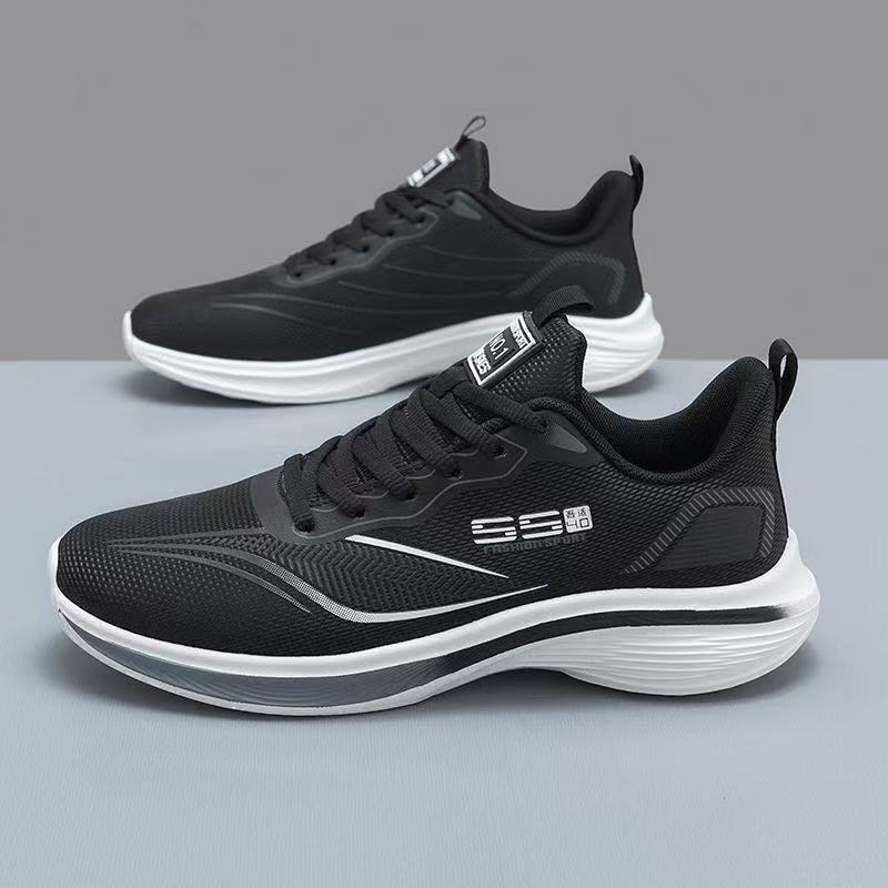 Running shoes men's autumn new soft-soled lightweight sports and leisure shoes leather surface waterproof large size