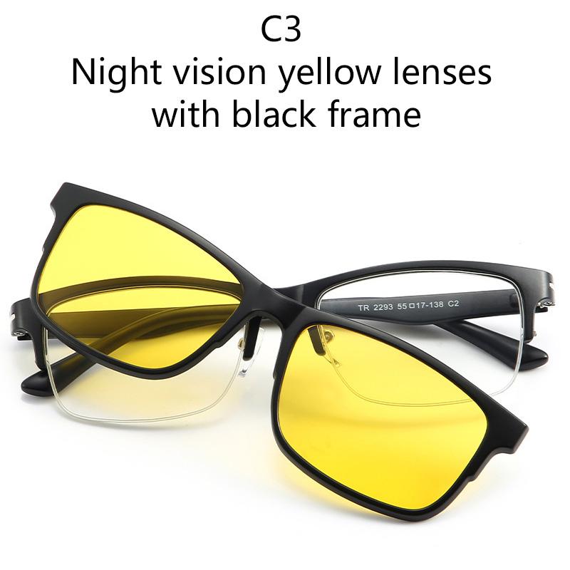 

Набор 2 в 1: линзы для солнцезащитных очков с оптическими вставками и магнитным клипом, цветные солнцезащитные очки, очки для близорукости, металлическая полуободковая оправа