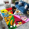 Color Cartoon Birds Rug Ideal for Reading Room, Multi-purpose Office Chair Sofa Carpet, Anti-slip Printed Home Area Rug