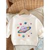 European Sizes A Brightly Colored Print Pattern, a Comfortable And Skin-Friendly Round-Neck Sweatshirt for Kids, Perfect for Everyday Wear