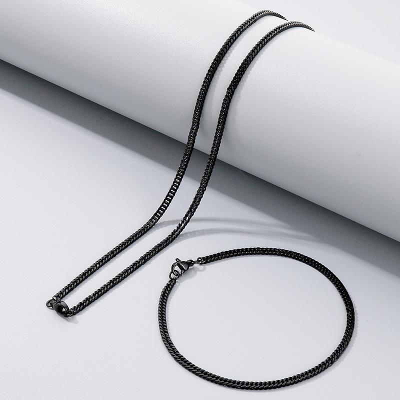 Jednoduchý hladký řetízek Dvojitě pletený Čtyřstranně broušený Náramek Hip-Hop Osobnost Více velikostí Bičíkový řetízek Titanová ocel Pánský náhrdelník