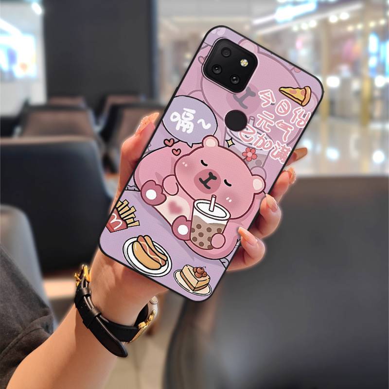 Anti-dust Silicone Phone Case For TCL T-Mobile Revvl 5G Cartoon Couple Full Wrap Dirt-resistant Anti-knock TPU Durable