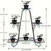Plant Stand 6 Layer Metal Plant Rack Flower Pot Rack Black Garden Flower Pot Rack for Display Home Balcony Terrace