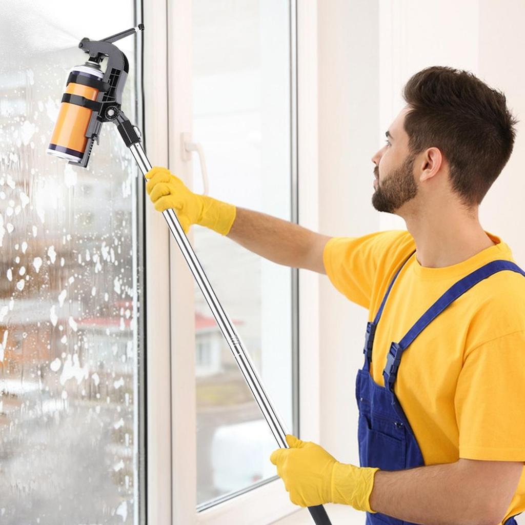 Paint Extension Pole Adjustable Spray Pole Adapter Powder Duster Attachment with Telescopic Wand for Ceiling Coating Indoor
