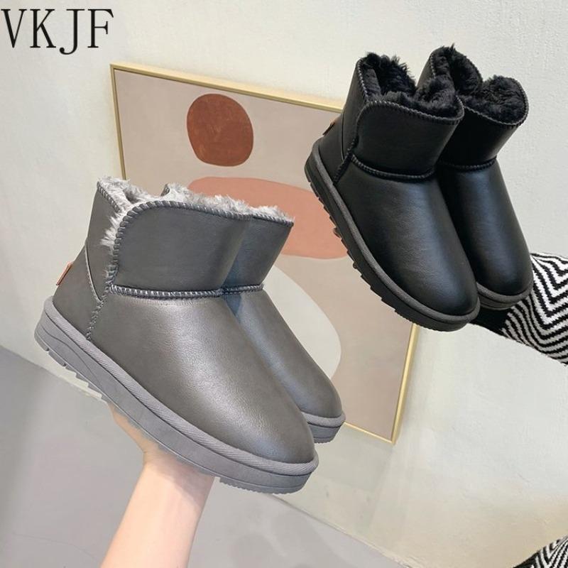 Fashion New Waterproof Woman Snow Boots 2024 Winter Non-Slip Thicken Plush Ankle Boots Women Slip-On Soft Sole Warm Cotton Padded Boots