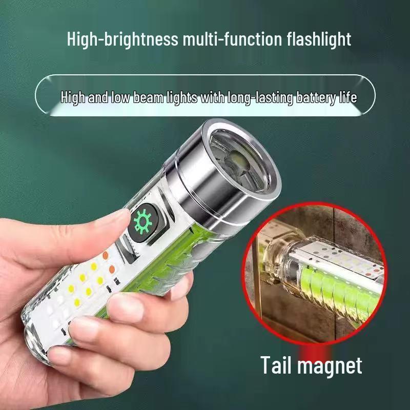 Portable Mini High-Power LED Flashlight with Type-C Charging and Long-Range Zoom for Outdoor Emergencies