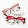 European and American large frame spring temple reading glasses in the elderly fashion anti-blue reading glasses
