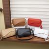 Commuting Fashion Magnetic Buckle New Flip Simple Shoulder Crossbody Bag Small Square Bag Armpit Black Apricot Color