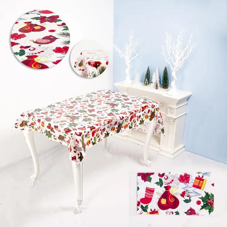 Christmas Disposable Tablecloth Tableware Christmas Decorations 2023 for Home Table Cover Navidad Natal Noel Gifts New Year 2024
