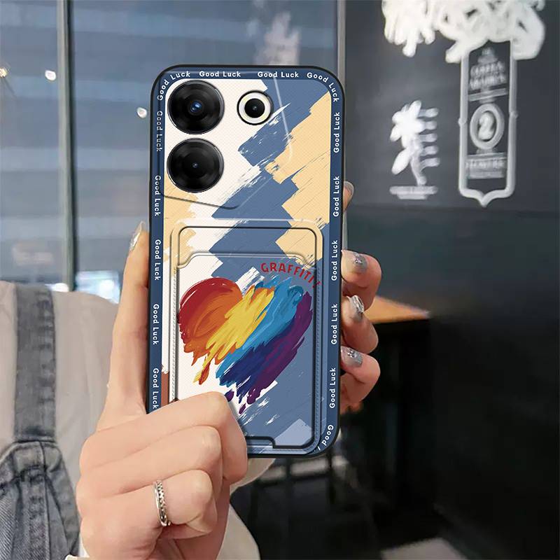 Durable Silicone Phone Case For Tecno Camon20 Pro 5G/CK8n Waterproof Cute Card sleeve Anti-dust protective Anti-knock