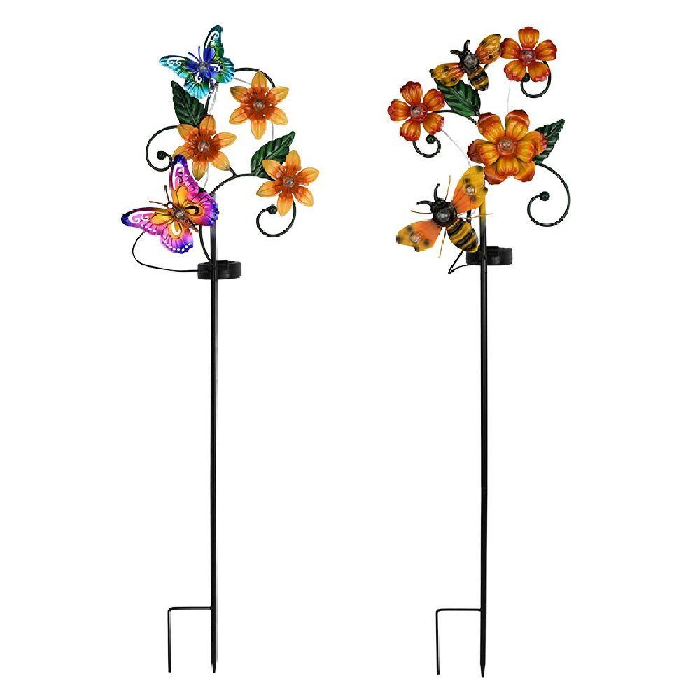Waterproof Solar Butterfly Bee Lamp Colorful Solar Stake Light Solar Garden Floor Lamp  House