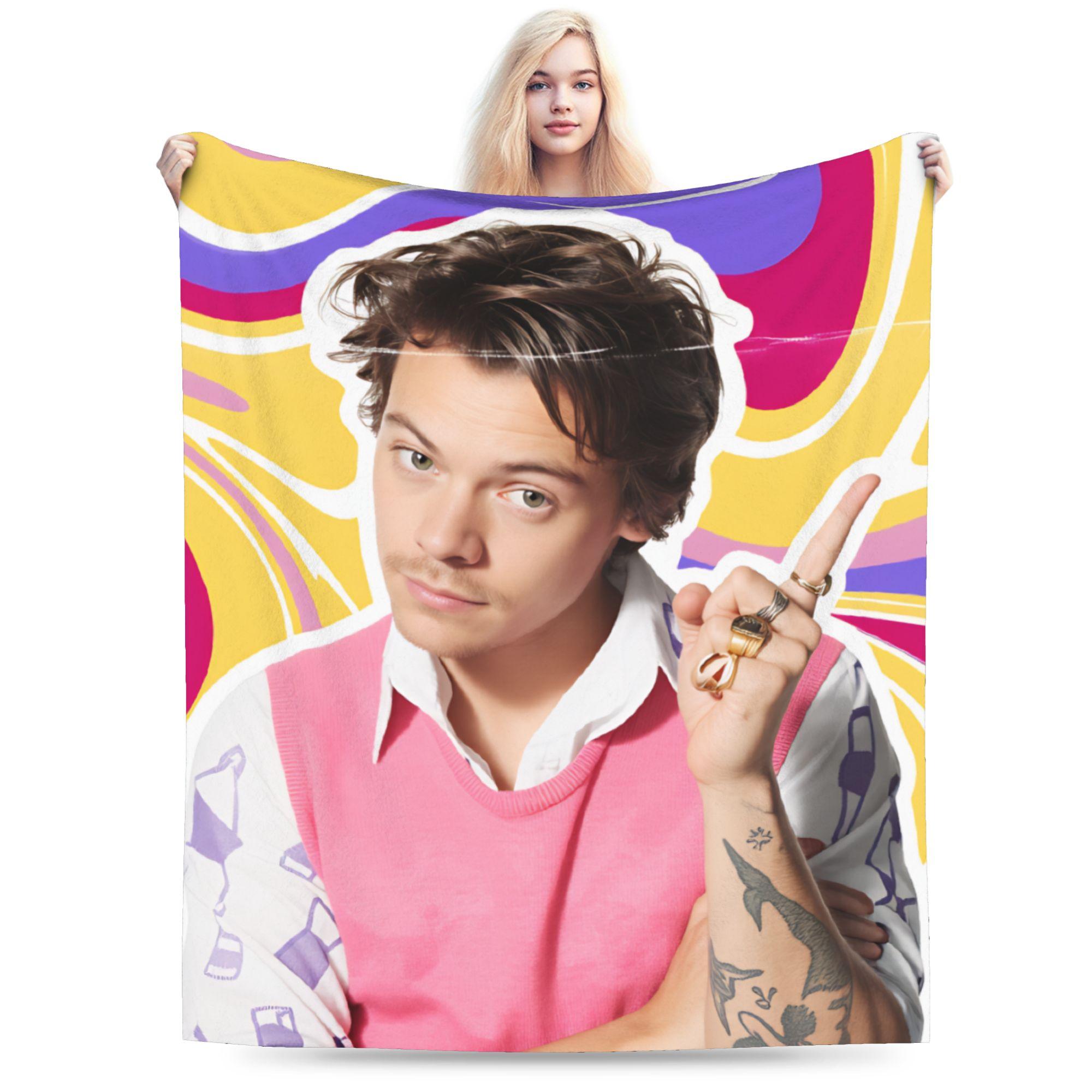 

H-Harry Styles Blankets Quality Warm Soft Throw Blanket Winter Girls Boys Home Decor Print Bedspread 75x90cm