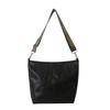 Large Capacity Bag Women's 2025 Autumn New Retro Broadband Shoulder Messenger Bag Solid Color Texture Commuter Bucket Bag