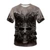 Neue männer Casual T-shirt Schädel Rock Straße Band 3D Druck Hip Hop Klassische Vintage Oansatz Lose Top Kurzarm