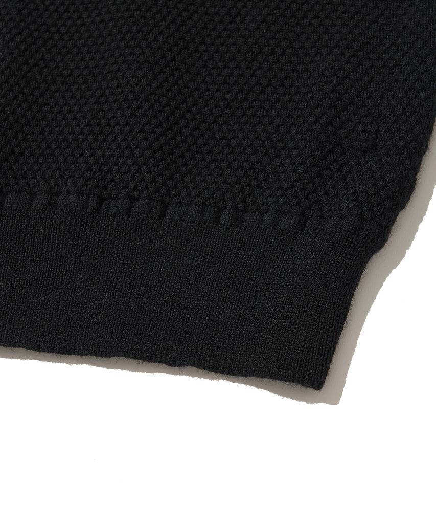 Merino Wool Balaclava Knit Pullover_Black