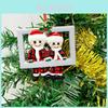 Charming Family Photo Frame Ornament For Christmas Tree Featuring Cute Resin Santa Design