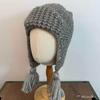 Korean Ins Style Cute Tassel Braid Thick Knit Hat Ear Protection Autumn Winter For Women