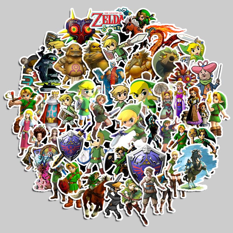 The Legend of Zelda Waterproof Sticker Set: 50 Residue-Free Suitcase & Laptop DIY Album Decals