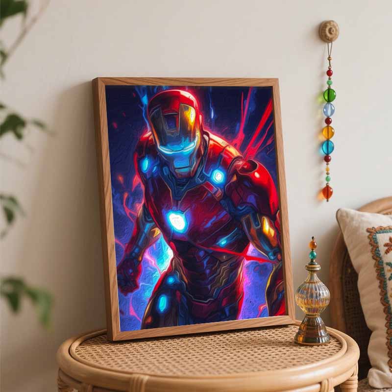 Disney Oil Painting DIY Digital Painting Iron Man Superhero Action Hero HandPainted Wall Art for Living Room and Entryway.