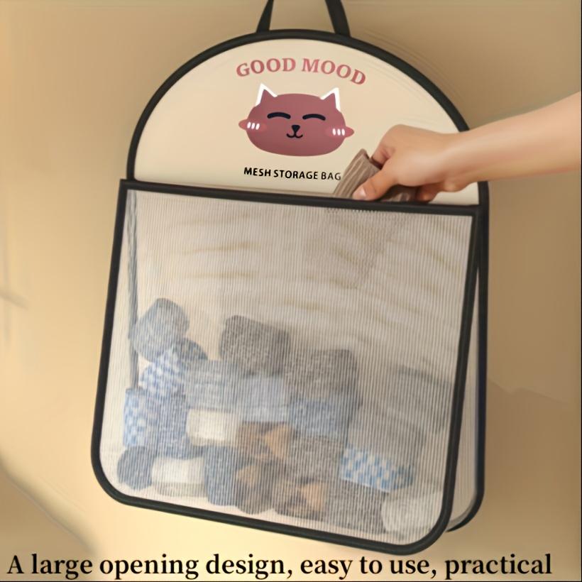 3pcs Ivory White Hanging Mesh Storage Bag Polyester Breathable Washable Laundry Organizer Wall-Mounted Underwear and Socks Sorting Pouch 3pcs Kitten 739₽