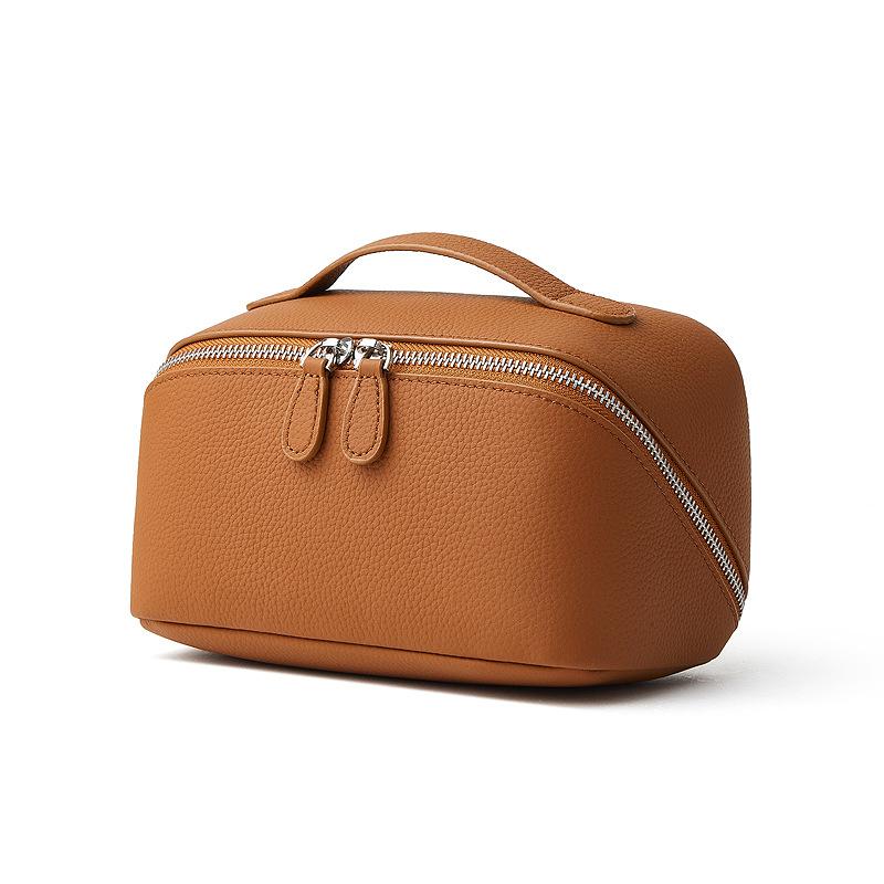 Prawdziwa Skórzana Torba do Przechowywania, Wielofunkcyjna Prawdziwa Skórzana Kosmetyczka Podróżna, Mała i Przenośna Kosmetyczka ze Skóry Bydlęcej