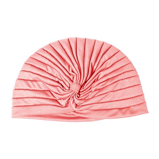 Yoga Hat with Satin Lining Hair Protection Frizz Control Soft Breathable Turban Nightcap High-Elastic Pleated Fabric Turban Hat