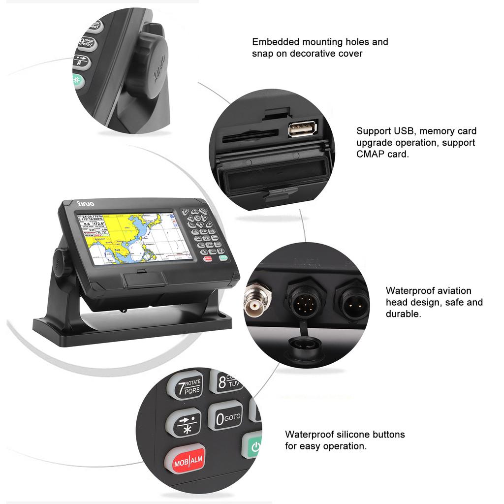 Satellite GPS Navigator GPS Chart Plotter Intelligent Broadcast  BDS GPS Positioning 50000 Waypoints with GNSS Antenna for