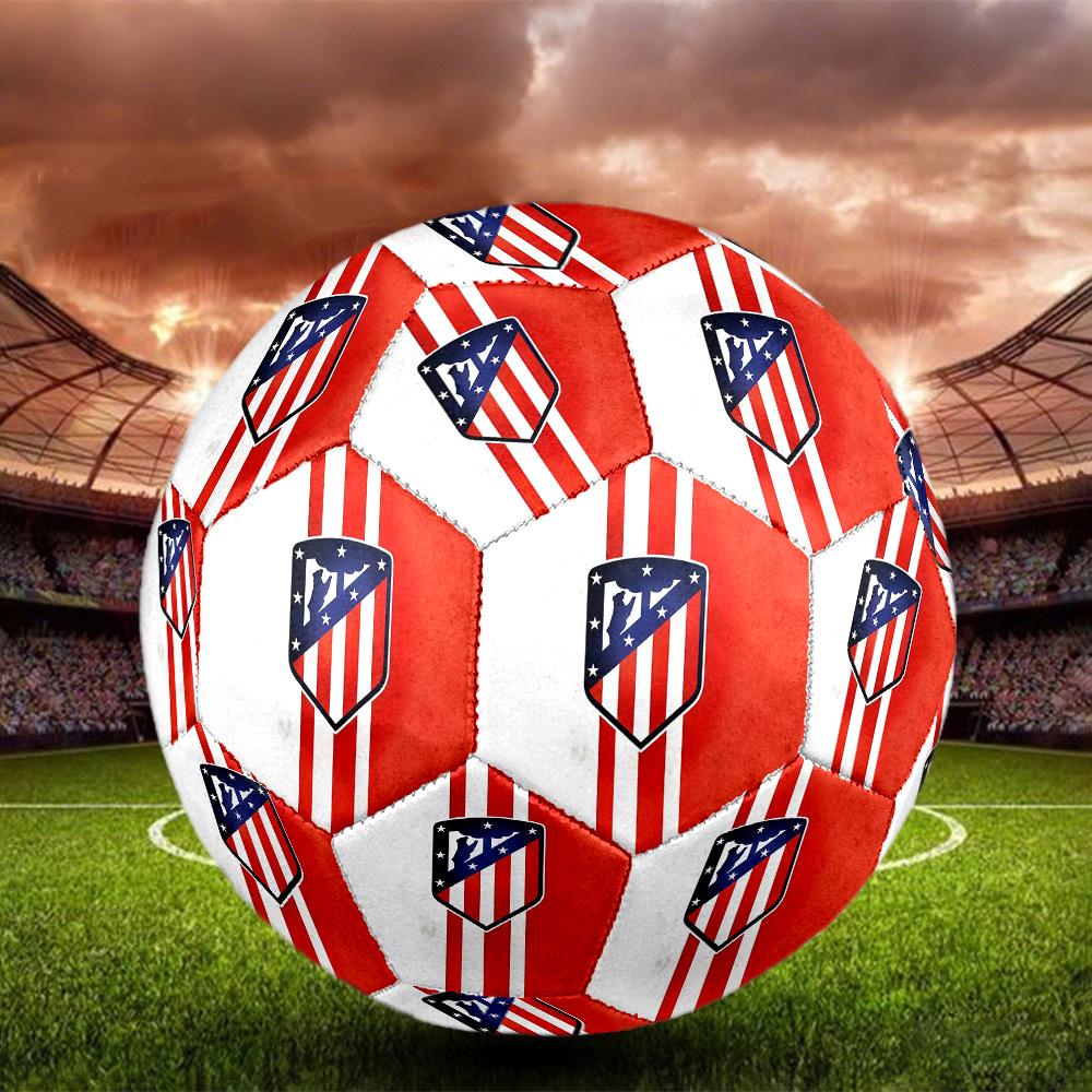 Pallone da Calcetto Atlético de Madrid Colorato Per Tutte le Età Cucito a Macchina PVC Pronto per la Competizione Resistente Ad Alto Rimbalzo