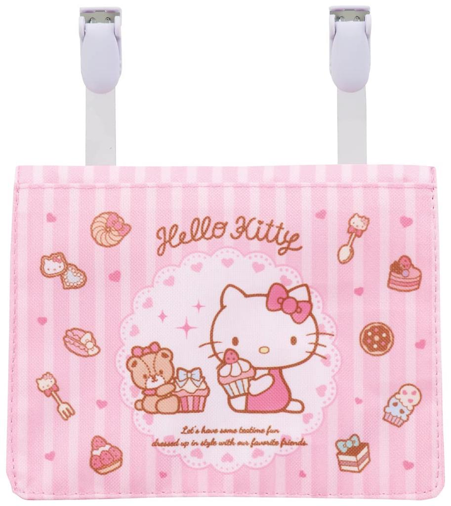 Skater Travel Pocket Pouch with Shoulder Hello Kitty and Sanrio Sweets 11cm H X 14cm W X 3cm D ODKP2-A 2-Way Strap, Design,