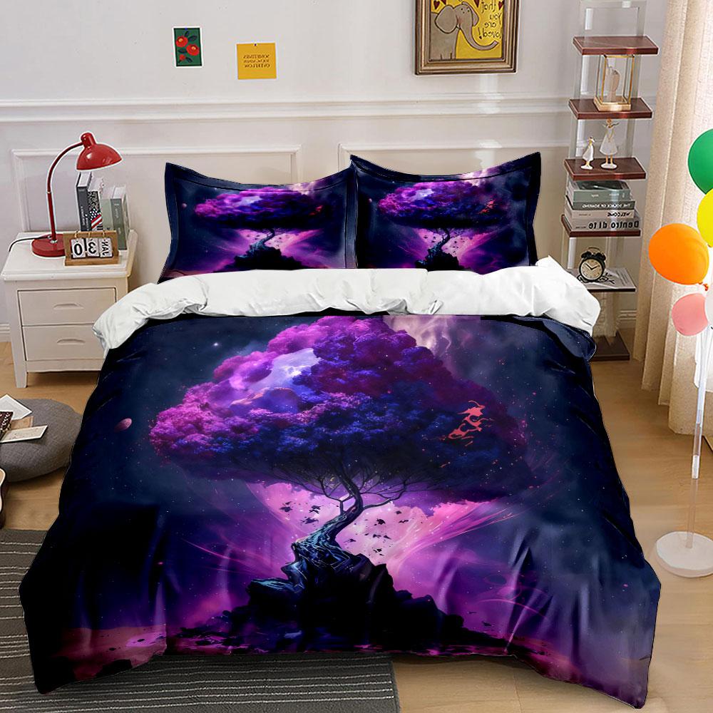 Fantasy Tree Art Decor Set Soft Comfortable Duvet Cover Bedding Set Included 1*Duvet Cover & 2*Pillowcases, Gift