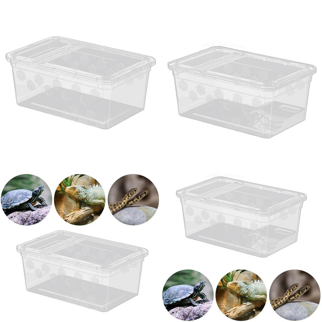 Futterbox für Reptilien, durchsichtiges Terrarium, wiederverwendbarer Brutbehälter, Tierhalter für Frösche, Bartagamen, Schlangen und andere Kleintiere