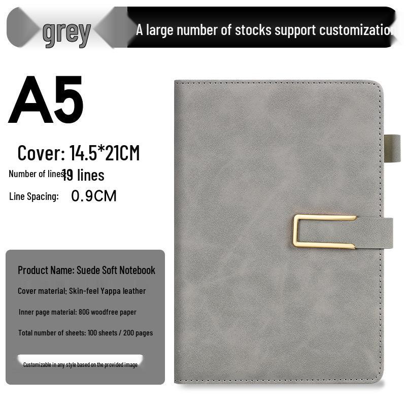 Custom Logo A5 Notebook with Buckle - Learning Planner, Office Business Stationery, Record Book, Gift Box