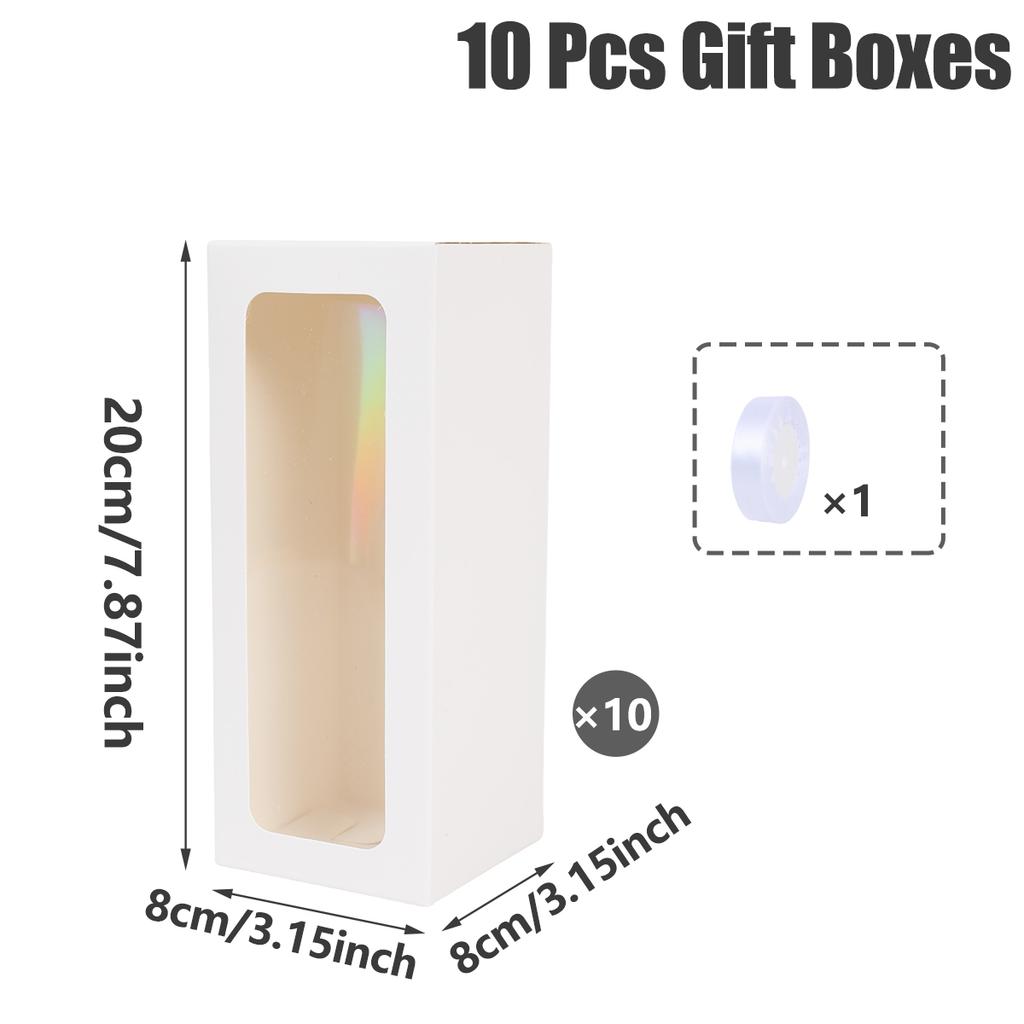 10pcs White Black Glass Laser silver Gift Box Glass Display Box Transparent Gift Box Water Cup Jar Sublimation Glass