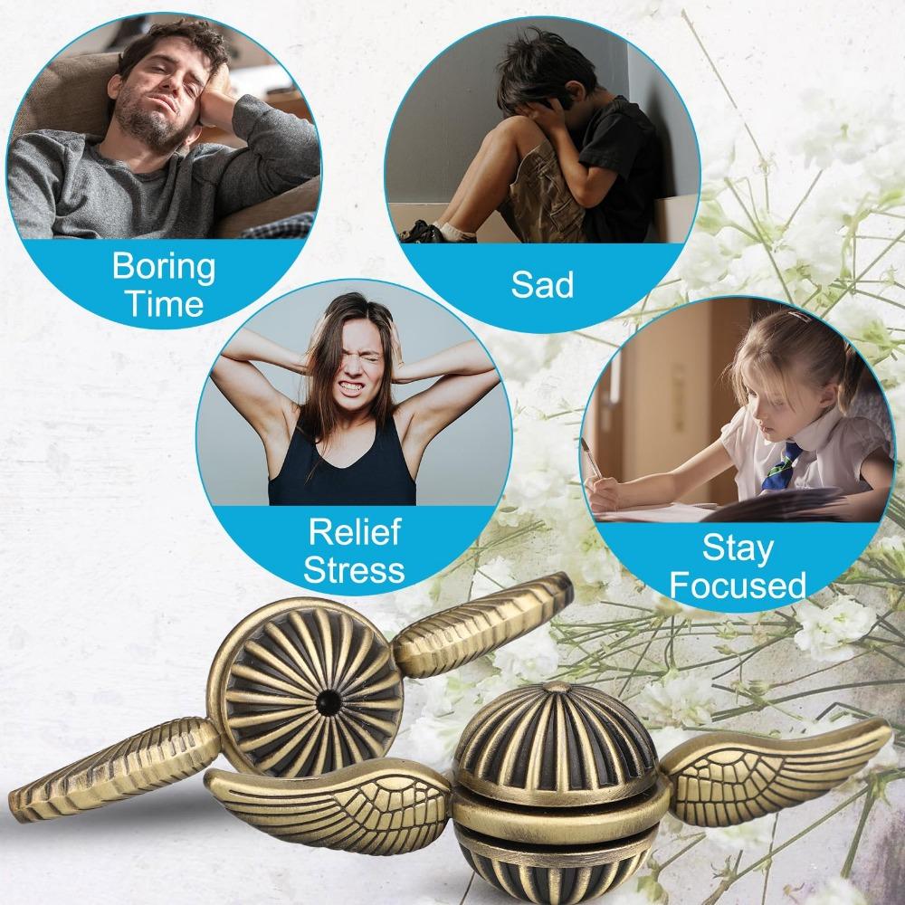 EDC Fidget Spinner Toys Fingertip Spinning Gyroscope Anti-Stress Toys Kids Adults Rotating Metal Ball Desktop Stress Relief Toys