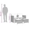 VidaXL Canapé de Jardin 2 Places avec Table et Tabourets, Fauteuils avec Coussins, Mobilier d'Extérieur Patio, Moderne, Gris 368421