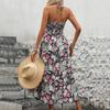 Vacation Backless Floral Printed Suspender Dress