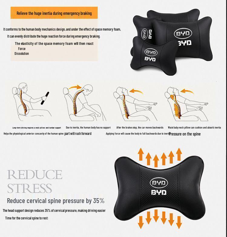 Reposacabezas y cojín de respaldo para coche eléctrico BYD Han (modelos Song/Qin/Plus/Seal) y almohada para cuello y cintura