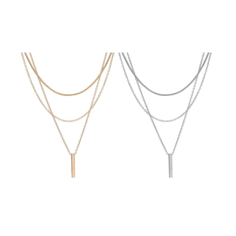 Multi Layer Necklace Stackable Designs Gold Silver Jewelry Lightweight Collarbone Chain Handmade Gift For Her