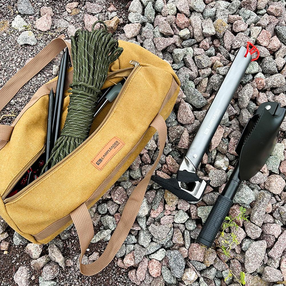 Camping Tools Storage Bag Large Capacity Cylinder Tent Stake Bag Lightweight Tent Peg Ground Nail Holder Bag for Outdoor Camping
