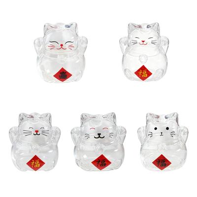 3D Cat Glass Money Saving Jar Compact Sturdy Adorable for Bedroom Office 2.3inch Tall High Temperature Resistant Multipurpose